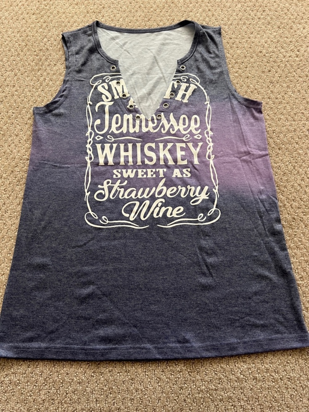 Graphic Tennessee Whiskey Sleeveless Top - Blue